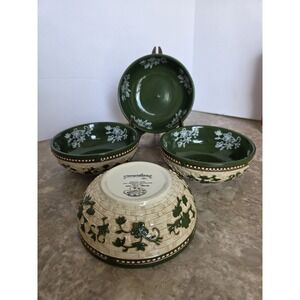 Temp-tations Dinnerware Set of 4 Cereal Bowls Floral Lace Collectible Ivy‎ Mint